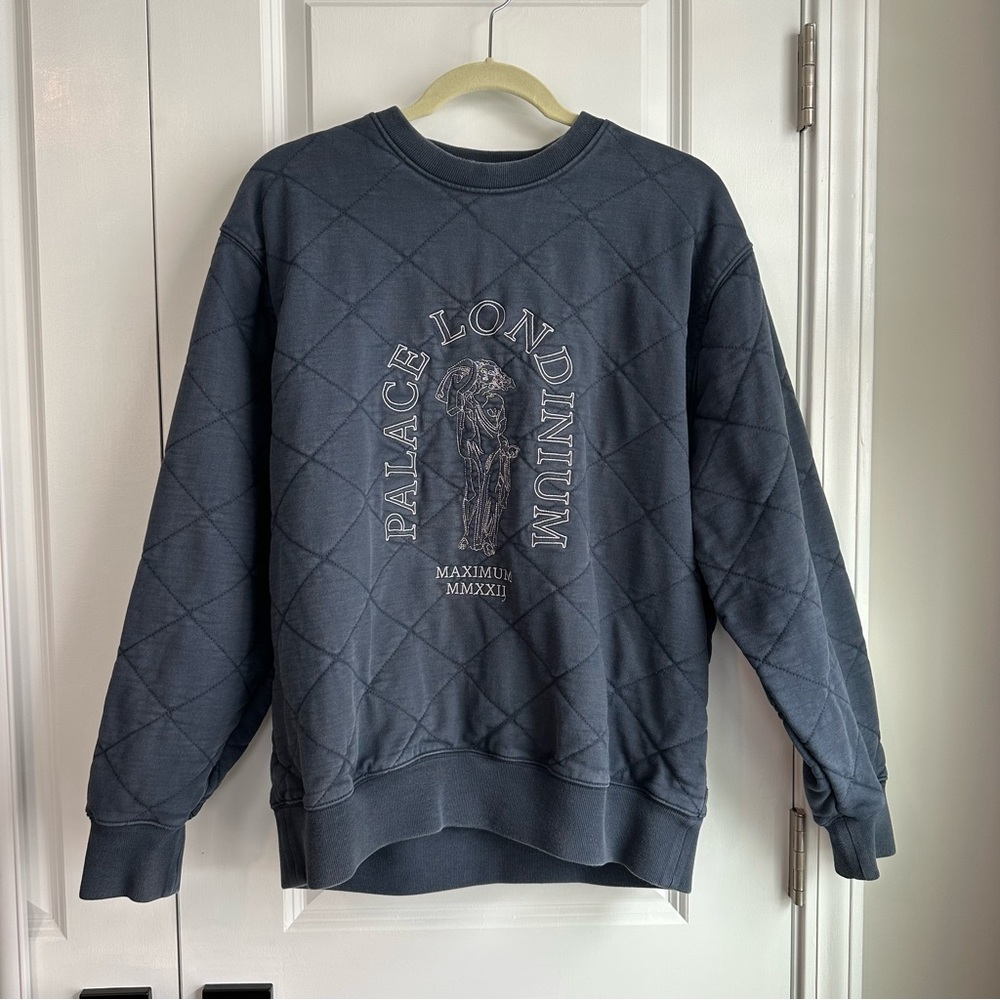 Palace Londinium Quilted Crewneck Navy (Size L)